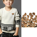 Love Shaped Retro Button Children Patch Puzzle Wooden DIY Handmade But DNO