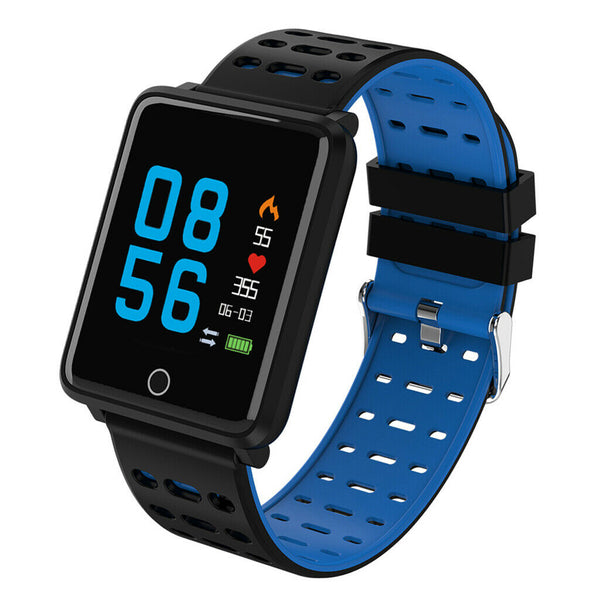Electronic Sports Bluetooth Smart Watch Alarm Clock 180mAh Men Women Blue
