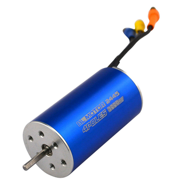 2445 3000KV Brushless Sensorless Motor for 1/12 1/14 RC Car Truck Boat