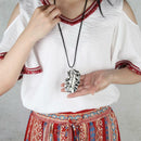Fashion Jewelry Large Leaf Design Pendant Necklace Long Chain Women Charm