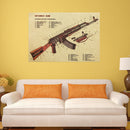Large Classical Style Retro Paper AK-47 Poster Home Decoration