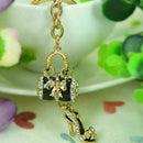 Cute Crystal Rhinestone Butterfly Keychain Keyring Ring Chain Charm Key Bag Z1W5