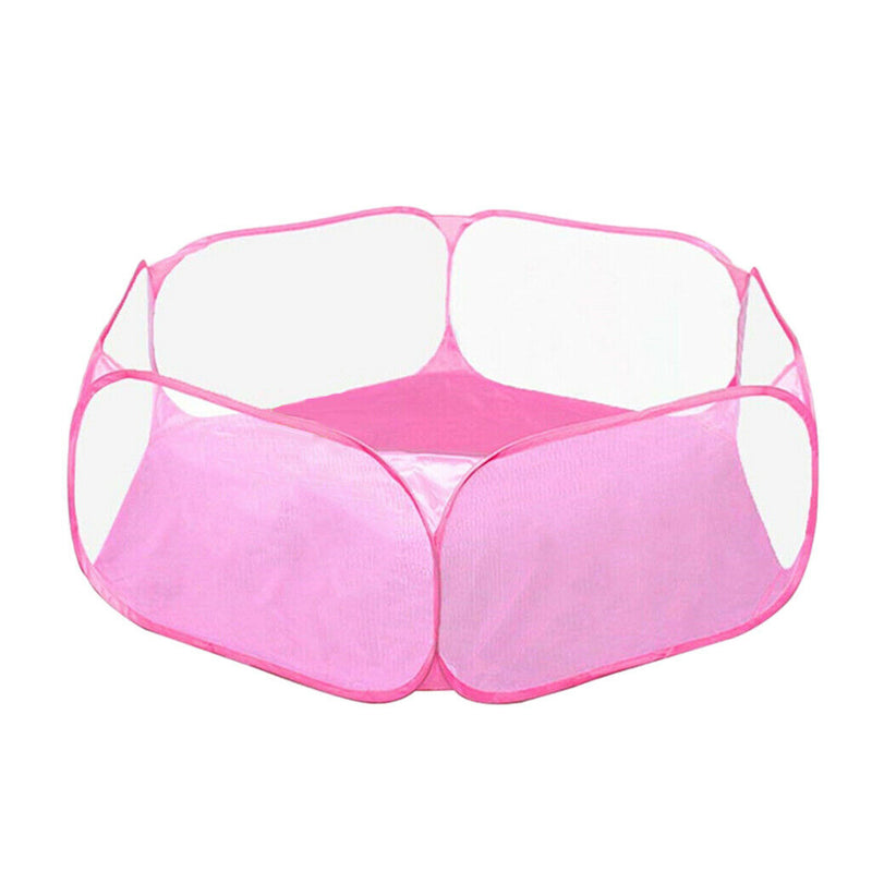 Foldable Play Pen Cage Hamster Rabbit Guinea Pig Gerbil Indoor/Outdoor Pink