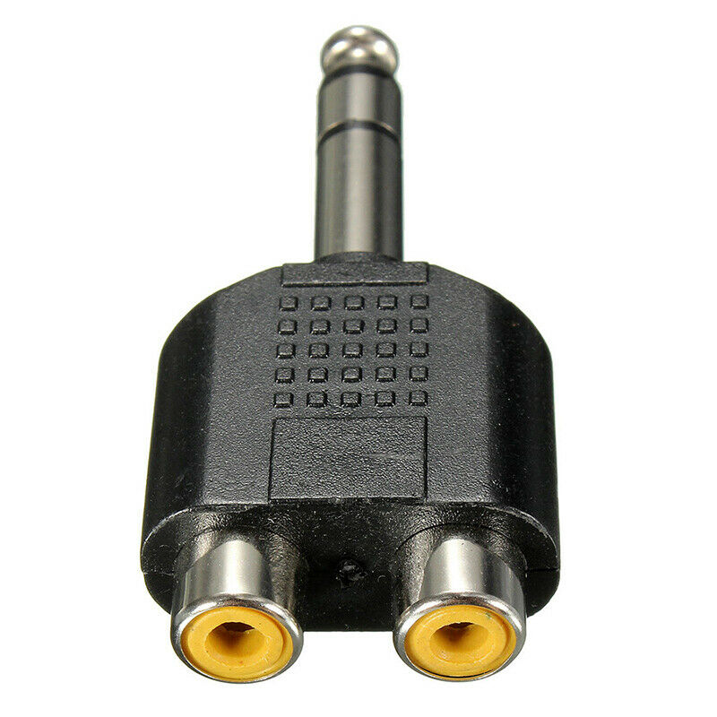 6.35mm 1/4 inch Male Stereo To 2 Dual RCA Female Y Splitter Audio Adapter CoL3M4