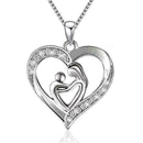New Mother's Day Gift Mom Child Heart Pendant Chain Family Necklace Love Je D6U8