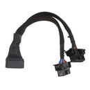 1 to 2 OBD2 OBDII 16 Pin Male to Female Y Splitter Extension Cable Connector