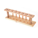 6 Holes Lab Wooden Test Tube Storage Holder Bracket Rack With Stand Sticks FT