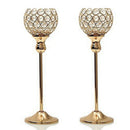 Crystal Candle Holders Stand Metal Pillar Candlesticks Set Mother's Day Hol