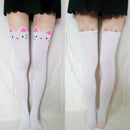 Fashion Sexy Knee High Hosiery Pantyhose Cat Tattoo Tail Print