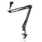 Adjustable Microphone Mic Boom Scissor Arm Stand Set - Black