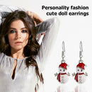 Christmas Ornament Cartoon Cute Snowman Drop Earrings Ear Hook Jewelry Gift