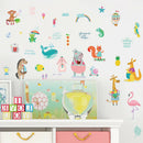 cartoon monkey whale flamingo mural wall stickers baby bedroom decor decME