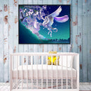 Diamond Painting Upright White Horse DIY Full Round Wall Picture 40x30cm