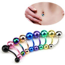 9Pcs/Bag Ball Belly Button Bar Navel Ring Barbell Body Piercing Women JewelES