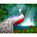 Frameless Painting By Numbers DIY Peafowl Hand Painted Canvas Oil Picture A