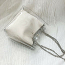 Women Small Bucket Bags Plastic Transparent Totes Composite Chain Bag Femal