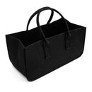 Felt bag black Fireplace wooden bag Felt basket Fire wood pocket Firewood b E8G4
