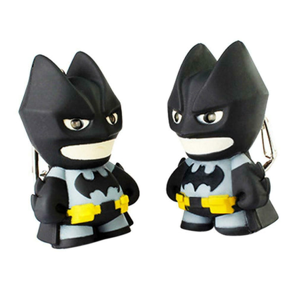 Superhero Batman Design LED Keychain Flashlight Sound Pendant Key Ring Gift A#S
