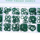 265pcs Assortment Kit Car HNBR Air Conditioning O Ring Seals Set(Green)
