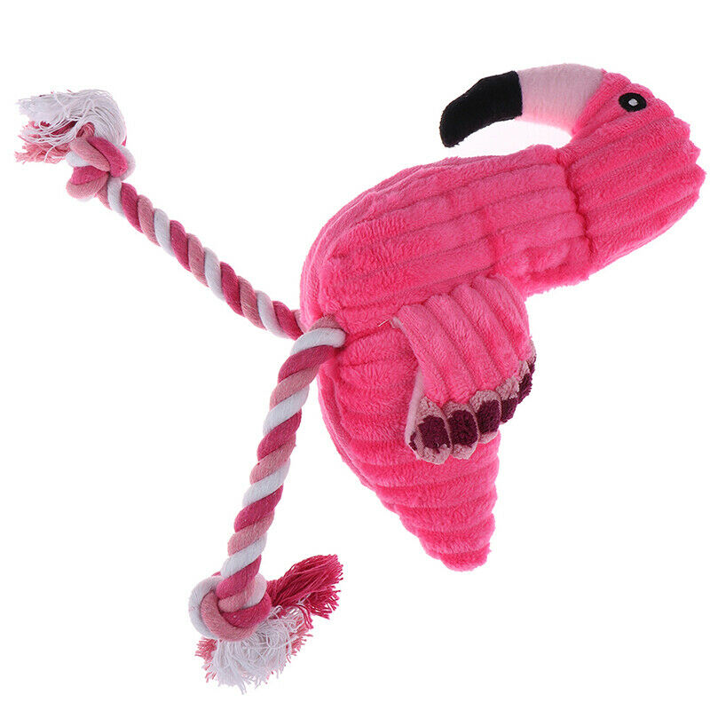 1PC Plush Flamingo Pet Dogs Bite Chew Toys Small Dog Interactive - OZ