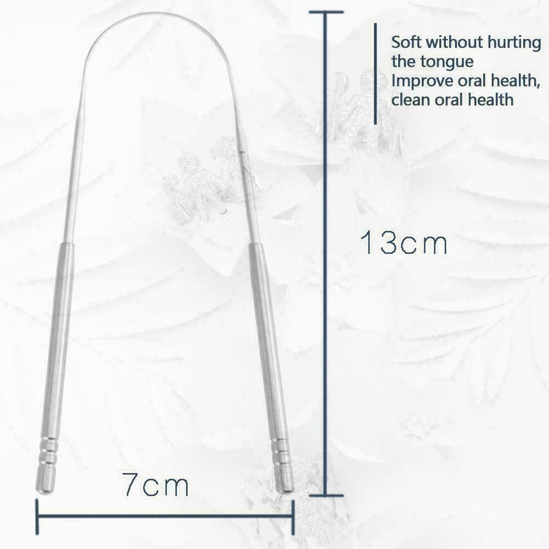 Stainless Steel Tongue Scraper Cleaner Fresh Breath Coated Tongue Tool T3Q2