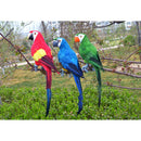 4 Pieces Realistic Feathered Parrot Birds Statue Indoor Outdoor Garden Art