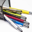 6 in1 Pen Ball-point Pen Level Caliper Screwdriver Stationery Tech tool 1.0mm AA