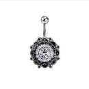 Belly Button Rings Dangle Crystal Rhinestone Navel Bar Body Piercing Jewelry FT