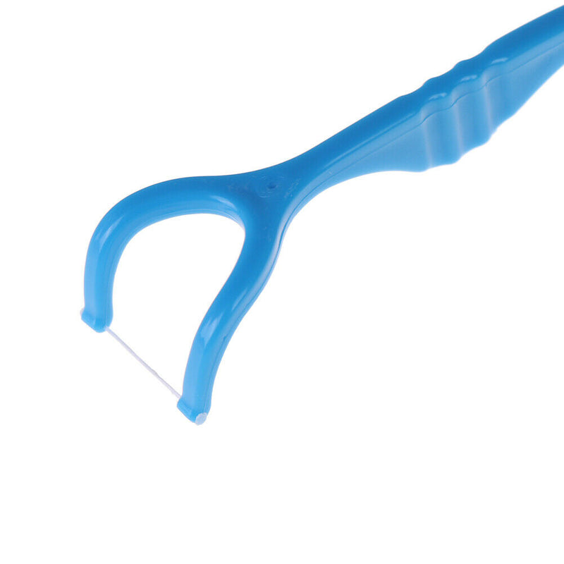 15Pcs random color durable y shape dental floss holder dental care flossing t FT