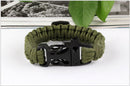 3 in1 Survival Paracord Rope Bracelet Compass Buckle Whistle Kits Useful AT3C