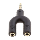 3.5mm Stereo Audio Male to 2 Female U Splitter Cable Adapter for Phone New