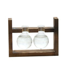 Hanging Glass Vase Landscape Terrarium With Wooden Stand Decor 2 Bottle