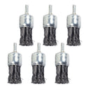 6pcs Knot Wire End Brush, Steel Support, 25mm, Metal Surface Grinding Dusting,