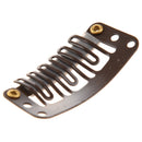 50pcs Brown Snap Clips U-shape Metal Clips for Hair Extensions DIY Z4J6