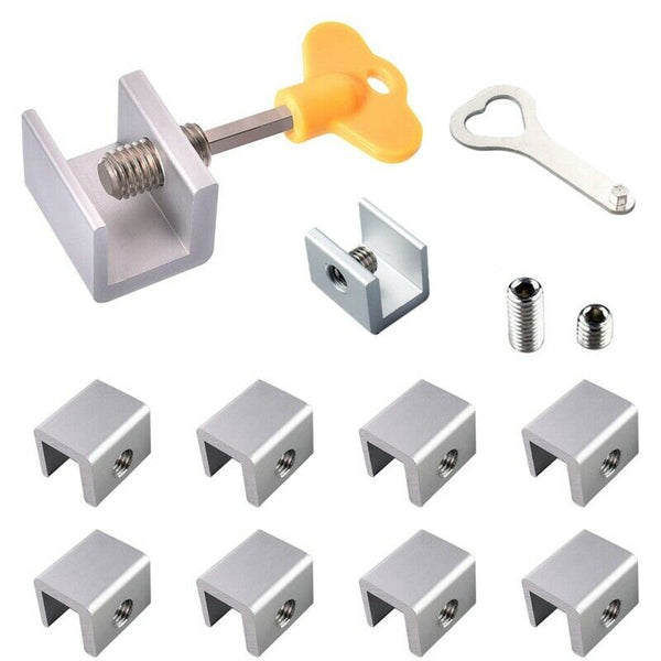 10Pcs/Set Sliding Window Locks Stop Aluminum Alloy Door Frame Security Lock N2W3
