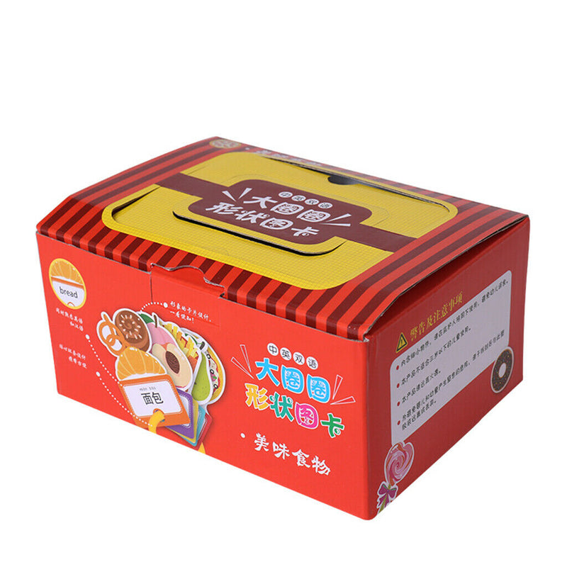 60Pcs/Set English Chinese Picture Flash Cards Set - Card Board Matching Puzzle