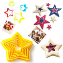 6Pcs/set Christmas Tree Cookie Cutter Stars Shape Cake Biscuit Cutter MoldAT3C