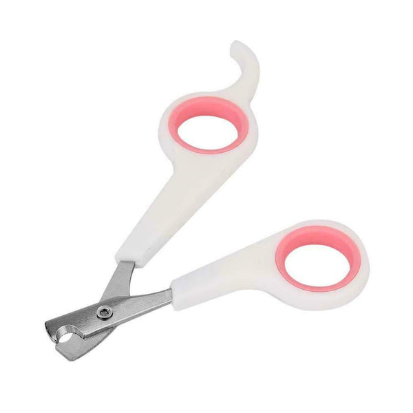 Pet Nail Toe Clipper Scissors Stainless Steel Dog Claw Cutter (White Pink) A#S