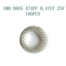 100pcs Monolithic Ceramic Chip Capacitors Radial Low 474PF 0.47UF 25V 10%