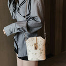Fashion Handbags New Bucket Bag Solid Color Embroidery Chain Wild Bag Shoul