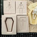 4pcs Halloween Cross Skeleton Molds Silicone Candy Soap Mold Baking Mould