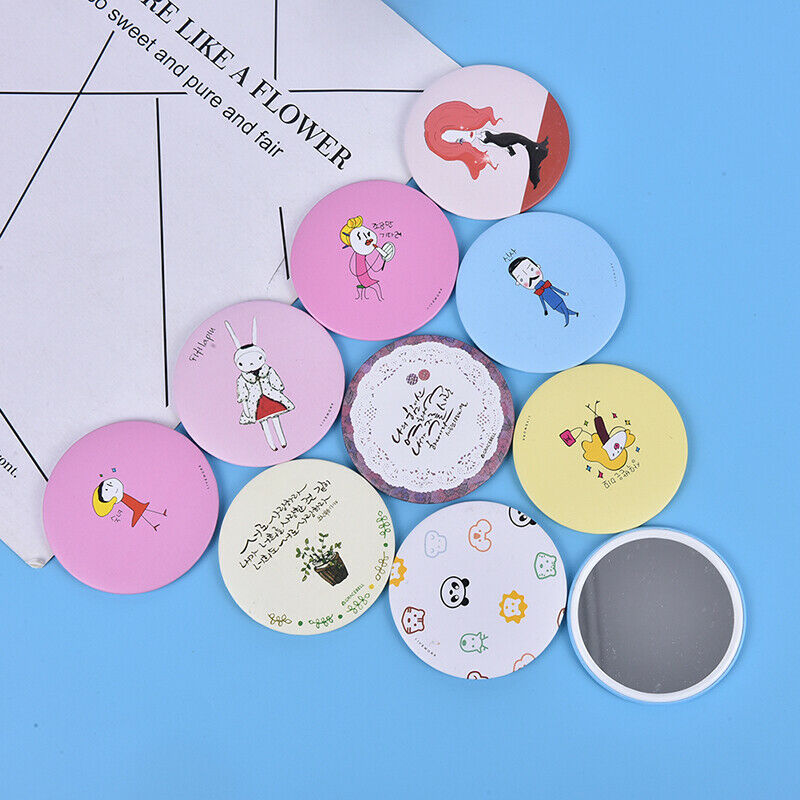 Portable Small Makeup Mirror Cartoon Style Travel Mirrors Pocket Beauty Mir3 Gw