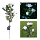 3 Head White Rose Flower Solar Light Outdoor Lawn Lamp Ip65 Waterproof Lamp