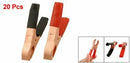 20 Pcs Black Red Copper Plated Metal Battery Clips Alligator Clamps 30A M2C2