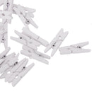 50Pcs White Wooden Clothes PEGS Wedding Craft Art Photo Mini Clips 25mm