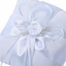 Beautiful 15x15cm White Wedding Lace Ring Pillow Flower Shape With Flash Di K1V4