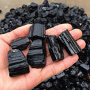 Natural Black Crystal Tourmaline Rough Stone Rock Mineral Specimen DIY Decor