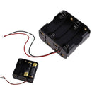 8x AA Size Cell Battery Clip Holder Storage Box 12V Case With Wire Lead To