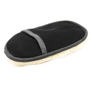 Plush Car Wash Glove Wool Furniture Washing Cleaning Brush Tool Black 15x25cm