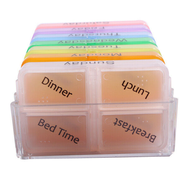 Medicine Weekly Storage Pill 7 Day Tablet Sorter Box Container Case Organiz